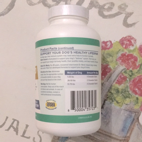 NWT Dr. Martys Alpha Guard 60 Tablets Immune System Dog Supplement Sealed!✨ - Picture 3 of 6